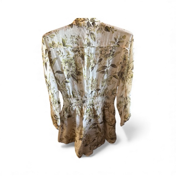 Zimmermann Cream and Green Floral Cottage-core Romper Size 2 Long Sleeve Outfit - Picture 3 of 8